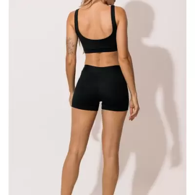 Conjunto Feminino Fitness Poliamida Shorts e Top Básico P